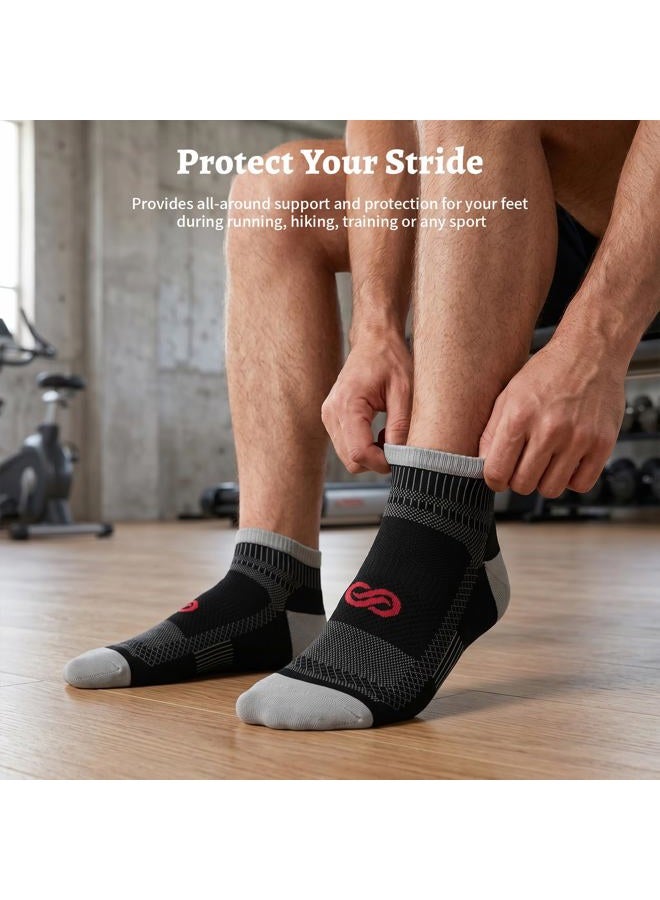 PAPLUS Ankle Compression Sock for Men and Women 2/4/6 Pairs, Low Cut Compression Running Sock with Ankle Support, Black(2 Pairs), L-XL - Image 2
