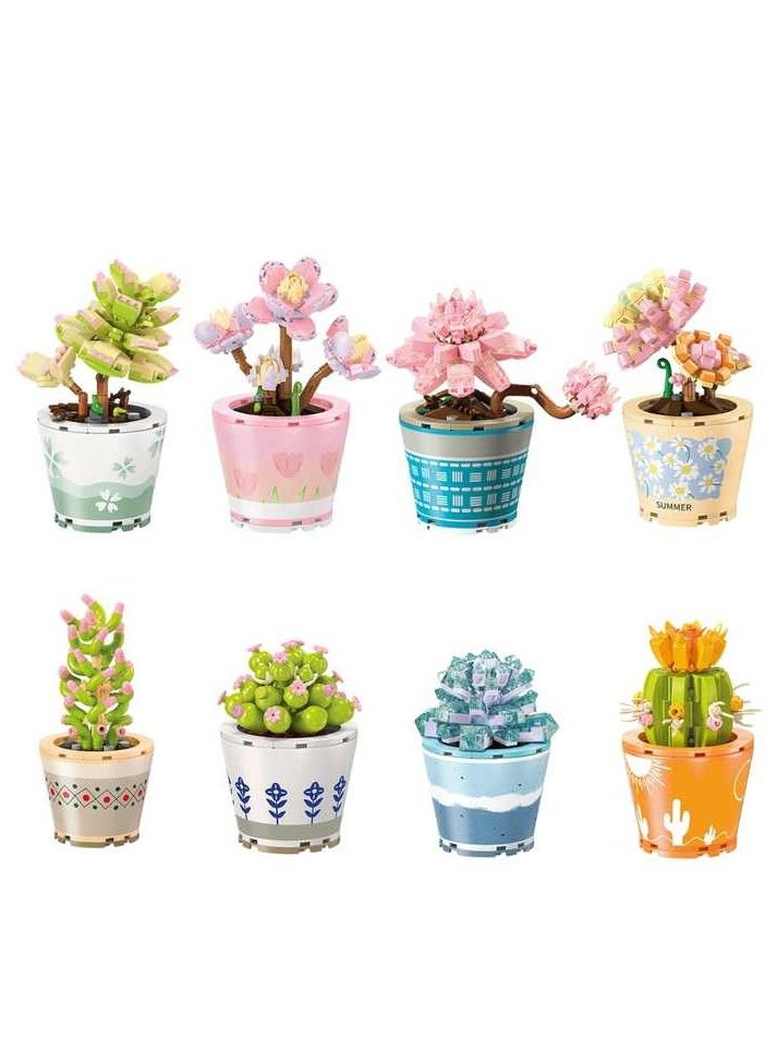 Creative Plant Building Blocks - Educational STEM Toy for Kids, DIY Succulent Planter Assembly Model. Features Eco-Friendly Materials, Perfect for Home Decor & Parent-Child Interaction. Safe for Recommended Age Groups, an Ideal Gift Choice for Creative Learning.  - Image 1