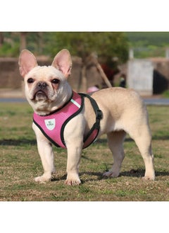 Kuber Industries Dog Harness With Adjustable Leash | Breathable Polyester Mesh | Medium Size| Comfortable No-Pull Grip | Quick Release Buckles | Pink Pet Walking Set | Secure And Stylish Dog Harness  - Image 3