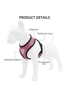 Kuber Industries Dog Harness With Adjustable Leash | Breathable Polyester Mesh | Medium Size| Comfortable No-Pull Grip | Quick Release Buckles | Pink Pet Walking Set | Secure And Stylish Dog Harness  - Image 2