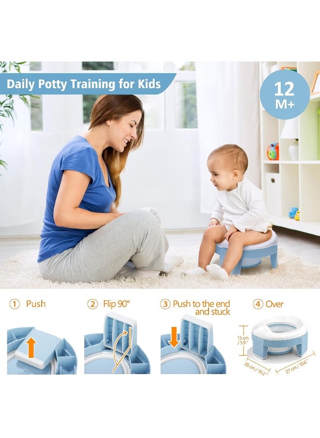 MCGMITT MCGMITT Portable Potty Training Seat for Toddler Kids - Foldable Training Toilet for Travel with Travel Bag and Storage Bag  - Image 2