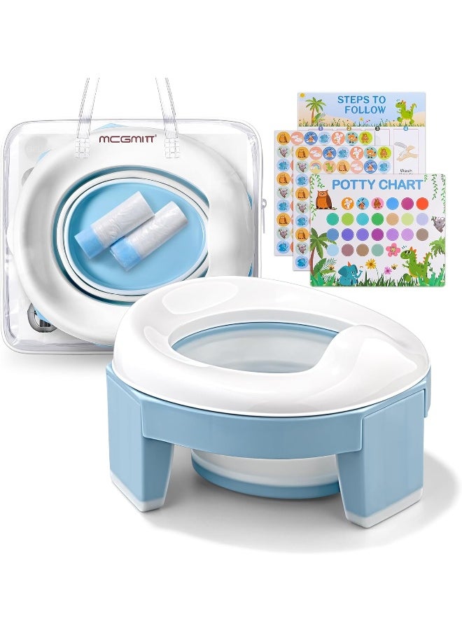 MCGMITT MCGMITT Portable Potty Training Seat for Toddler Kids - Foldable Training Toilet for Travel with Travel Bag and Storage Bag  - Image 1