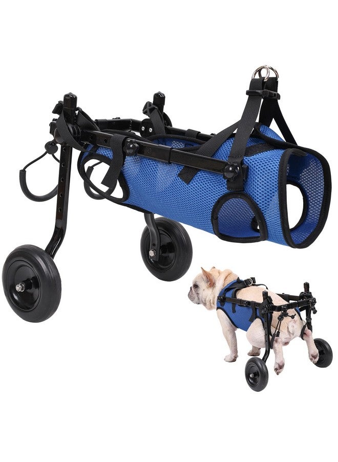 كرسي متحرك صغير للكلاب للساقين الخلفيتين - مساعد حركة قابل للتعديل للحيوانات الأليفة المعوقة، دعامة للساق ودعم للورك - Image 1