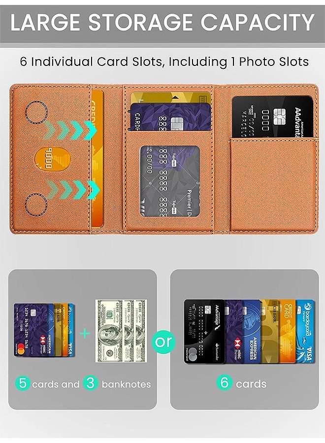 إم إكس إن محفظة جلدية Mag-Safe مع حامل وحامل 6 بطاقات - أقوى محفظة مغناطيسية لسلسلة iPhone 16/15/14/13/12، حامل بطاقات هاتف مغناطيسي خفيف الوزن لهاتف Apple الخلوي - Image 3