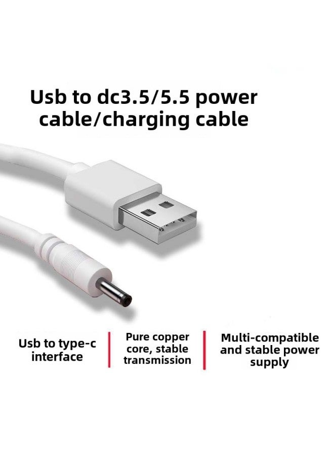 Power Line USB To DC Two-core Pure Copper Data Line Round Hole 3.5*1.35 Mobile Phone Microphone Audio Charging Line-Color:Dc3.5【30cm】national Standard Copper Black  - Image 3