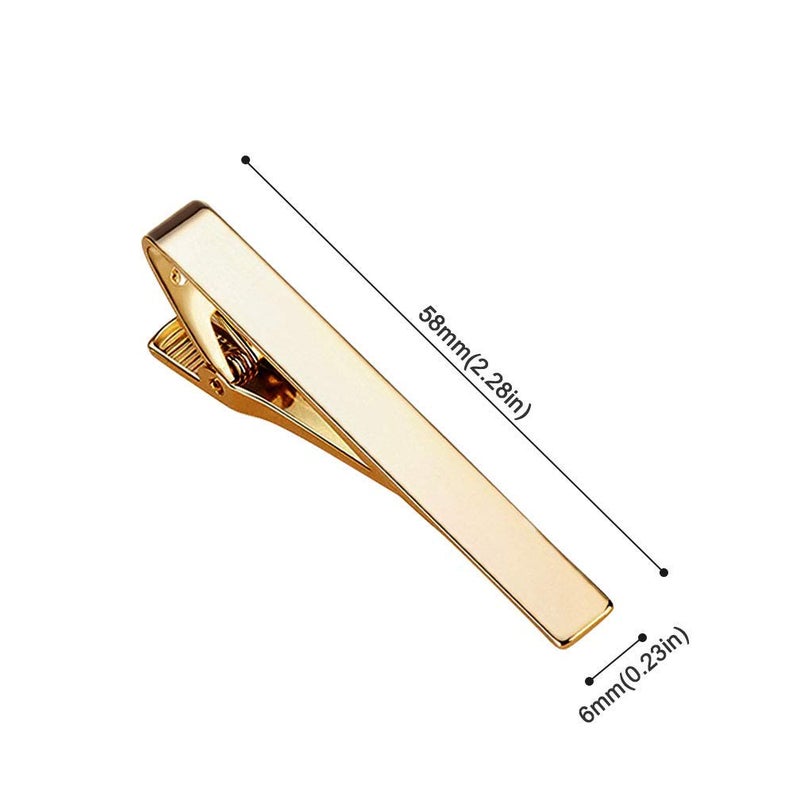 Roctee Tie Clips for Men, 3 Pack Classic Tie Clip Silver Gold Black Necktie Tie Bar Pinch Clips Suitable for Wedding Anniversary Business - Image 2