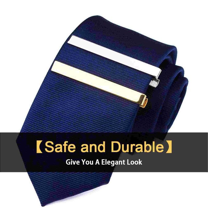 Roctee Tie Clips for Men, 3 Pack Classic Tie Clip Silver Gold Black Necktie Tie Bar Pinch Clips Suitable for Wedding Anniversary Business - Image 3