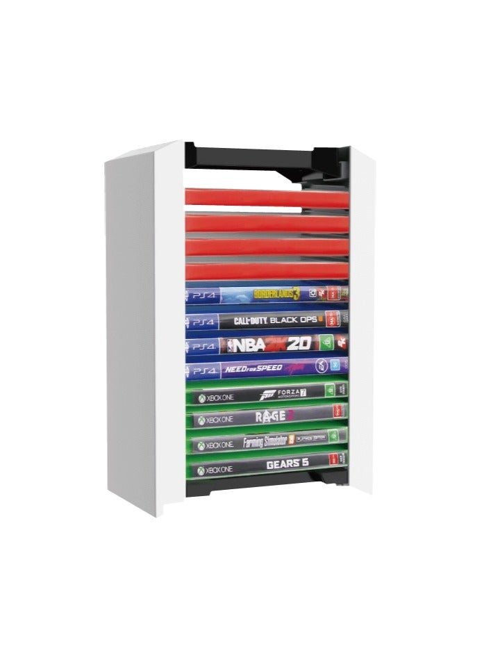 Vertical Storage Stand for Video Game Cards – 12-Slot Organizer, Compact & Space-Saving Design – Durable & Stylish in White - Image 2