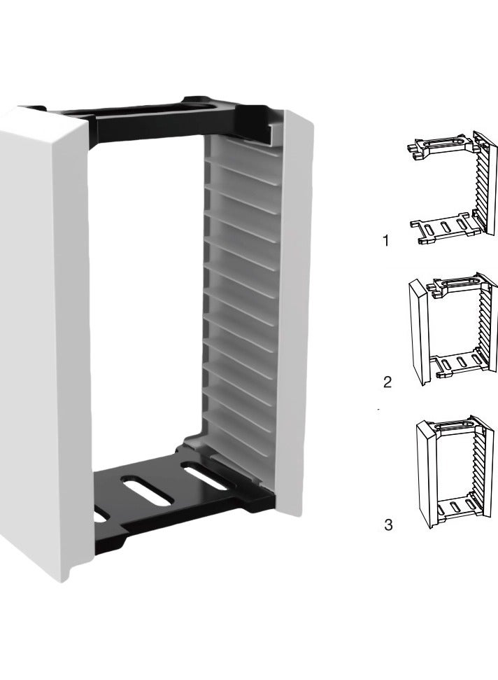 Vertical Storage Stand for Video Game Cards – 12-Slot Organizer, Compact & Space-Saving Design – Durable & Stylish in White - Image 3