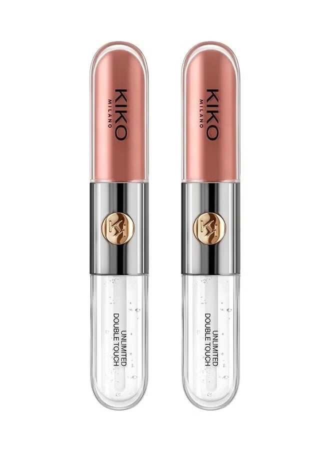 Kiko Unlimited Double Touch Liquid Lip Colour 103 Natural Rose 2 Pack  - Image 1