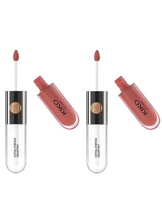Kiko Unlimited Double Touch Liquid Lip Colour 103 Natural Rose 2 Pack  - Image 2