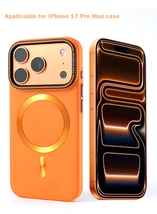 SUNDAREE جراب مغناطيسي لهاتف iPhone 17 Pro Max [متوافق مع Magsafe] [حماية من السقوط بدرجة عسكرية] غطاء هاتف واقي شفاف غير لامع مضاد للخدش ومقاوم للصدمات مقاس 6.9 بوصة، برتقالي - Image 1