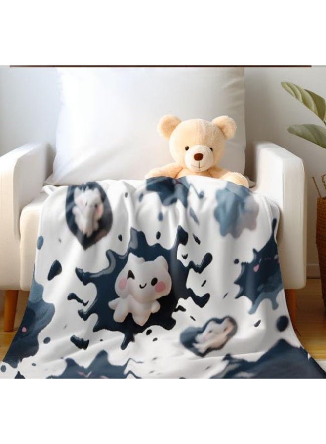 عام بطانية رقيقة من الفانيلا الكرتونية للأطفال والرضع (دافئة ومريحة، ومناسبة للنوم والألعاب) 70 سم * 100 سم - Image 5