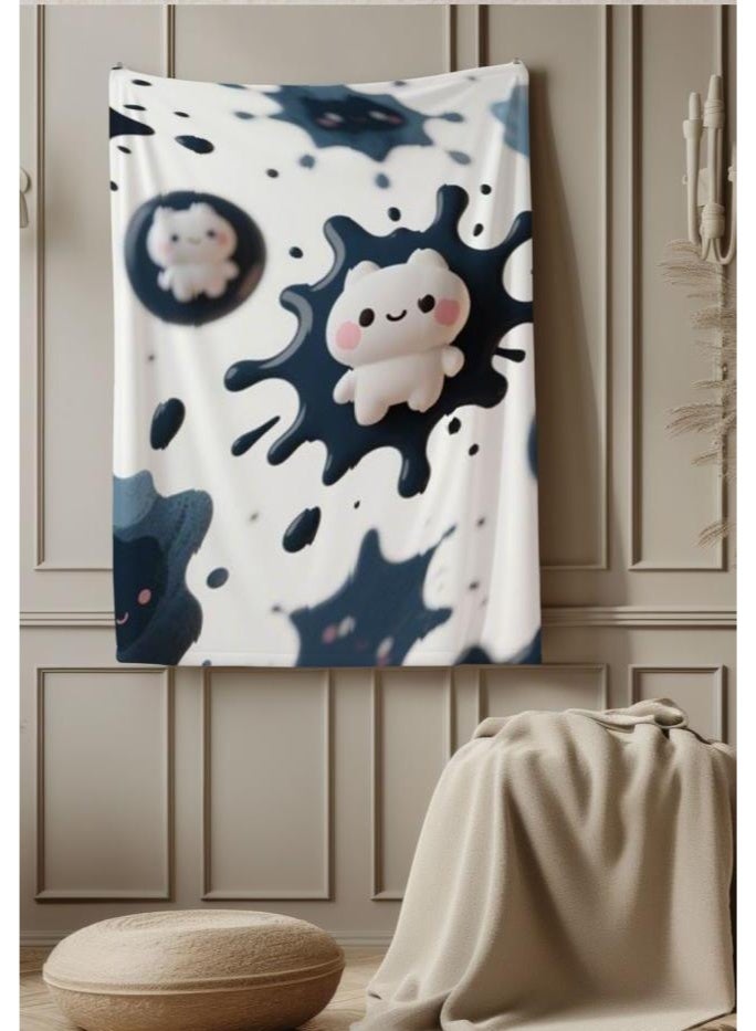 عام بطانية رقيقة من الفانيلا الكرتونية للأطفال والرضع (دافئة ومريحة، ومناسبة للنوم والألعاب) 70 سم * 100 سم - Image 4