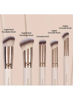 MAANGE 5 Pcs Makeup Brush Set, Includes Blush, Foundation & Counter Brushes- Portable Travel Kit For All Skin Types  - Image 5