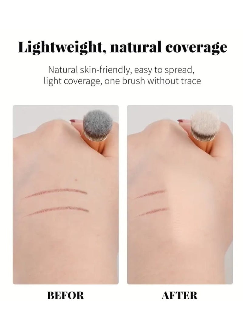 مانجي مجموعة فرش مكياج من 5 قطع، تتضمن فرشاة أحمر الخدود وفرشاة كريم الأساس وفرشاة المكياج - مجموعة سفر محمولة لجميع أنواع البشرة - Image 3