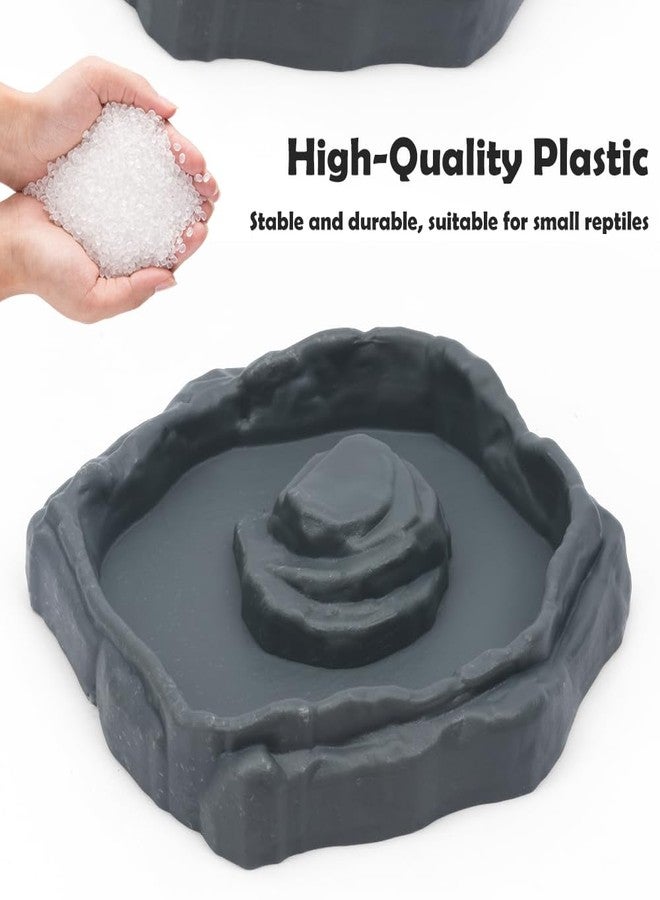DQITJ 3 Pack Reptile Feeder Bowl Food and Water Dish Anti-Slip Reptile Feeding Basin with Ramp for Lizard Snake Gecko Tortoise - Image 4