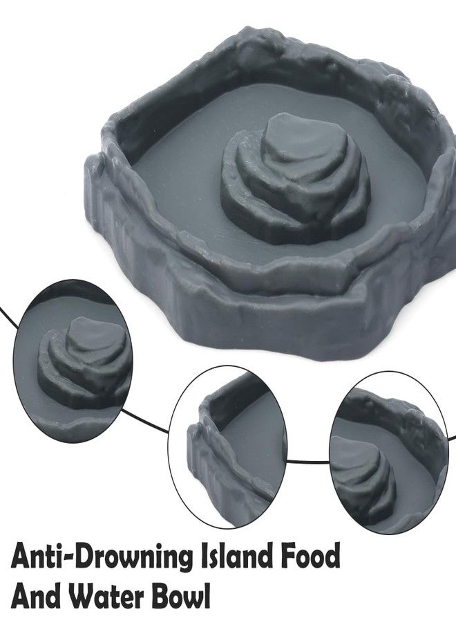 DQITJ 3 Pack Reptile Feeder Bowl Food and Water Dish Anti-Slip Reptile Feeding Basin with Ramp for Lizard Snake Gecko Tortoise - Image 5
