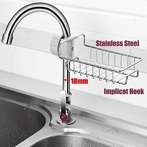 DEVANI IMPEX Stainless steel faucet drain rack,Draining Basket Faucet Clip Kitchen Holders Racks Soap Sponge Dishwashing Liquid Drainer Brush Storage Organiser Shelf, Sink Accessories Drying Shelf - Image 4