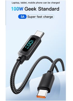 ESSAGER Ultra-Durable High Speed Charging 100W 5A And Syncing Data Display screen USB-C to USB-C Cable  - Image 2