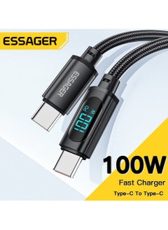 ESSAGER Ultra-Durable High Speed Charging 100W 5A And Syncing Data Display screen USB-C to USB-C Cable  - Image 1