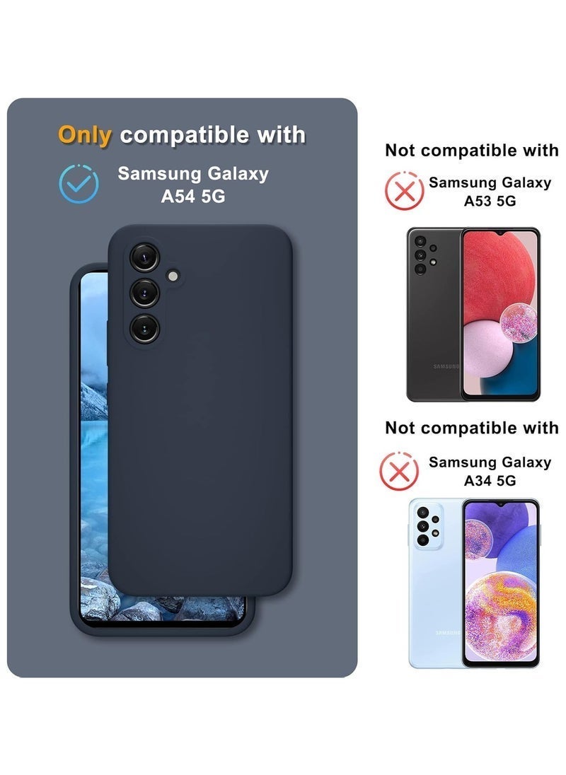 Raxoom Samsung Galaxy A54 5G Case â€“ Silicone Phone Case with 2 Screen Protectors, Soft Anti-Scratch Microfiber Lining, Full Body Shockproof Slim Cover, Navy Blue â€“ Durable, Lightweight, Drop Protection for Maximum Safety - Image 2
