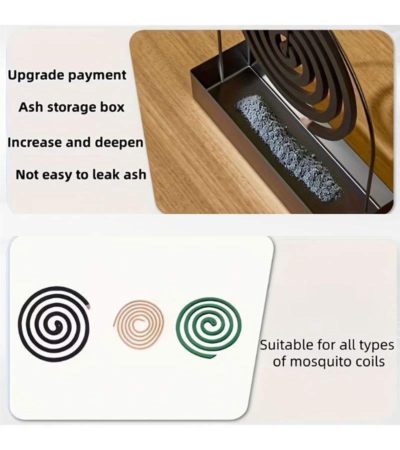 Premium Rejuvenating Creative Hanging Incense Holder Basic Model-black with Thoughtful Ash Tray Design for Mosquito Coils and Sandalwood Placement Balancing Utility and Decorative Effect Creating a Tidy Comfortable Living Environment - Image 5