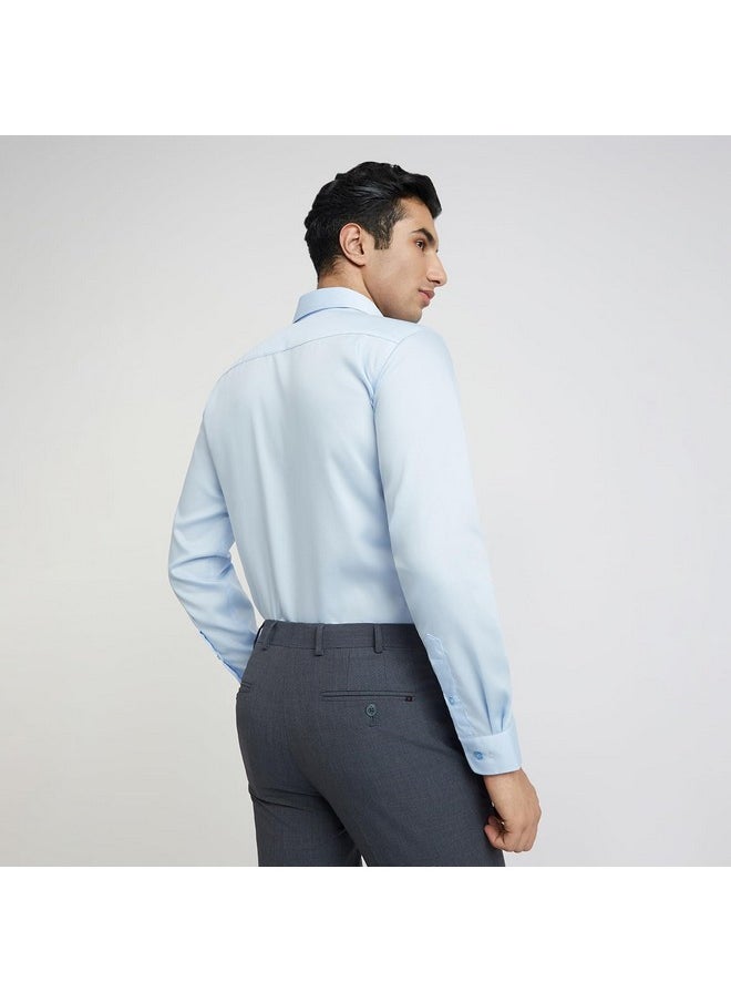 Park Avenue PARK AVENUE Men's Regular Shirt (PMSK16975-B1_Light Blue 39)  - Image 4