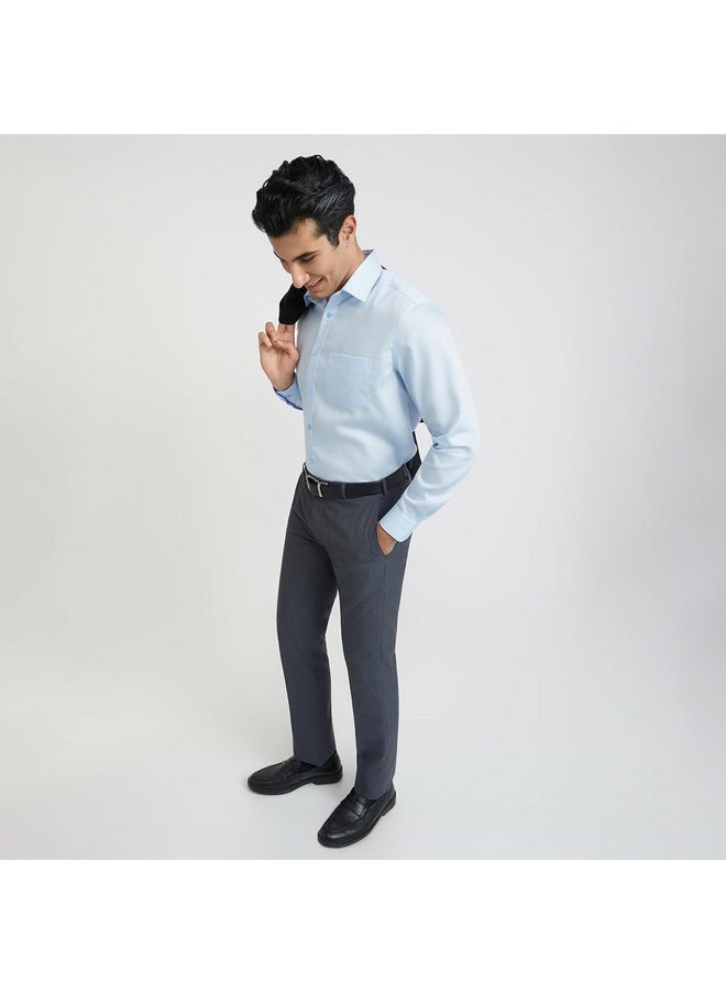 Park Avenue PARK AVENUE Men's Regular Shirt (PMSK16975-B1_Light Blue 39)  - Image 5