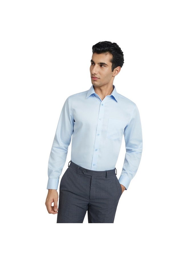 Park Avenue PARK AVENUE Men's Regular Shirt (PMSK16975-B1_Light Blue 39)  - Image 1