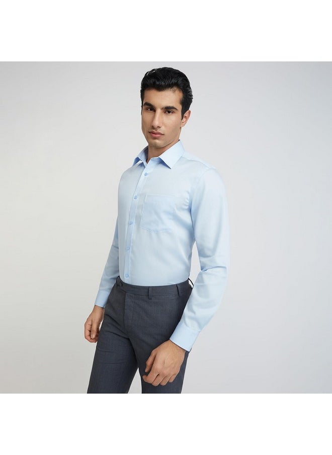 Park Avenue PARK AVENUE Men's Regular Shirt (PMSK16975-B1_Light Blue 39)  - Image 3