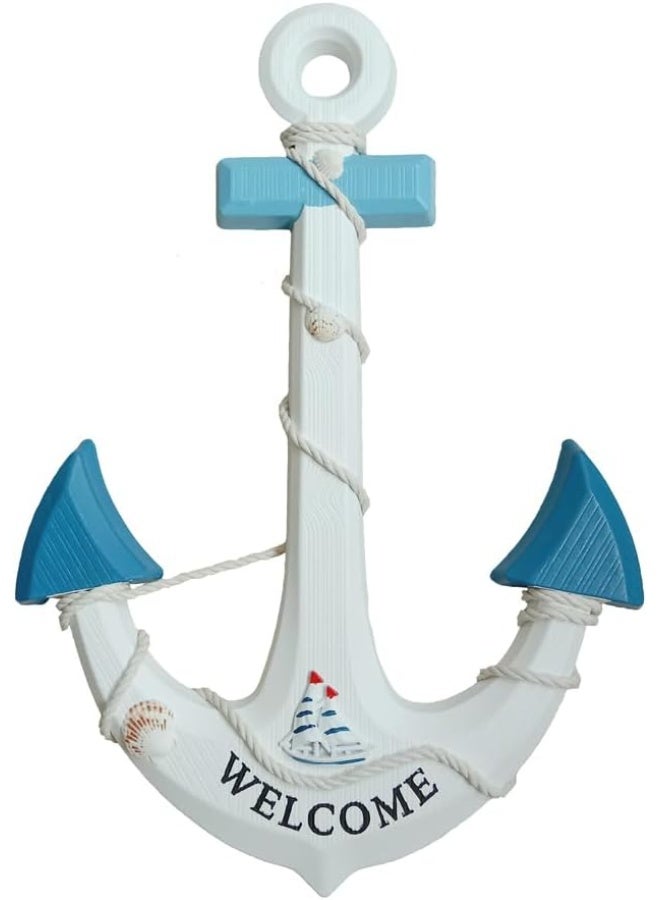 FAB D'COR Nautical Wall Art Decor Boat Anchor with Crossbar Wood Nautical Decor Anchor Wall Hanging Ornament (Design 1) - Image 3