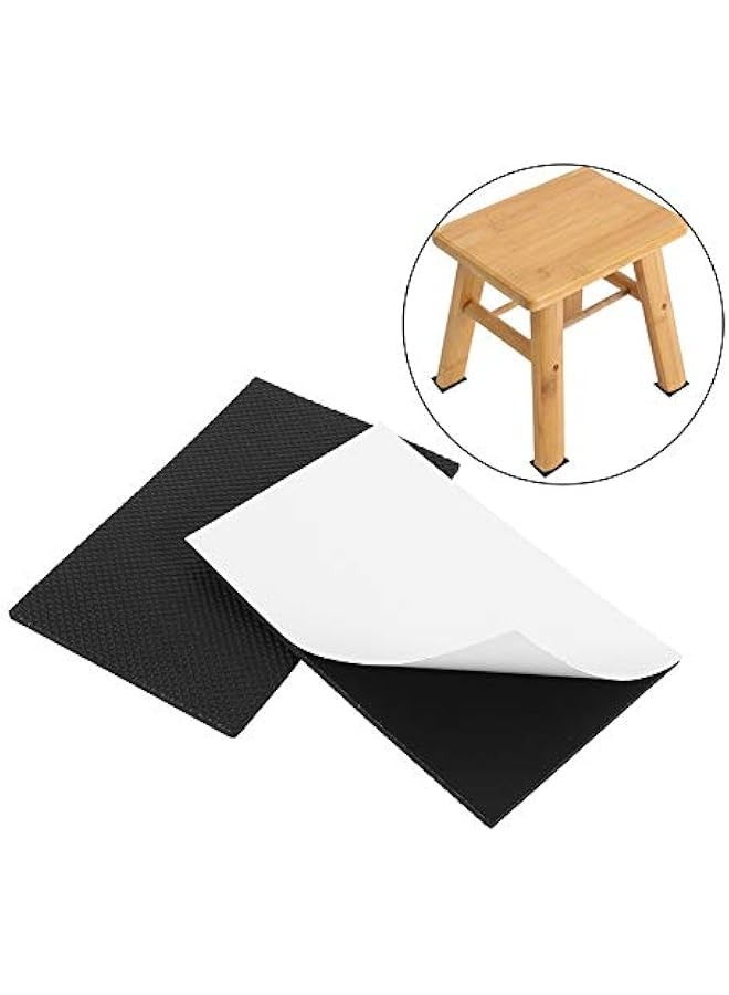 Furniture Rubber Pads,2Pcs Thick Non-slip Self Adhesive Table Foot Mat Multifunctional Protective Anti-wear Pads for Floor Furniture Sofa Chair Black  - Image 2