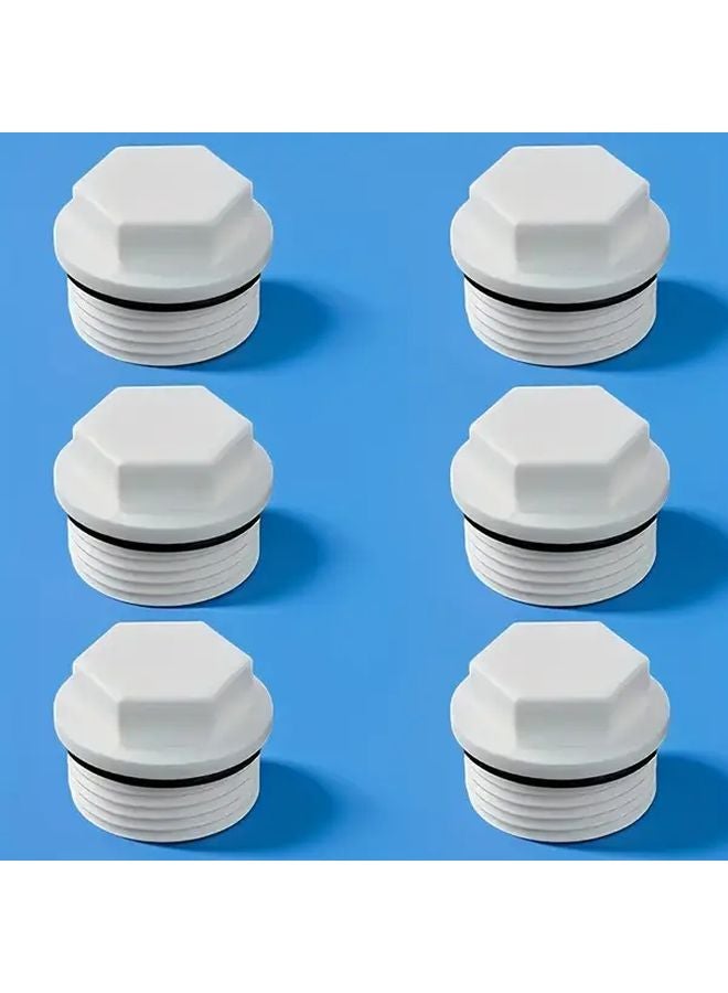 6 قطع غطاء نهاية أنبوب PPR من البلاستيك المقوى بسدادة مطاطية وفتحة خارجية سداسية 20 مم DN15 - Image 2