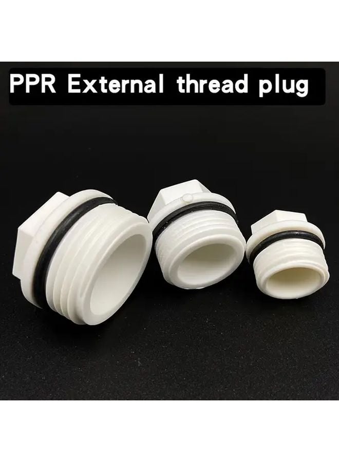 6 قطع غطاء نهاية أنبوب PPR من البلاستيك المقوى بسدادة مطاطية وفتحة خارجية سداسية 20 مم DN15 - Image 5