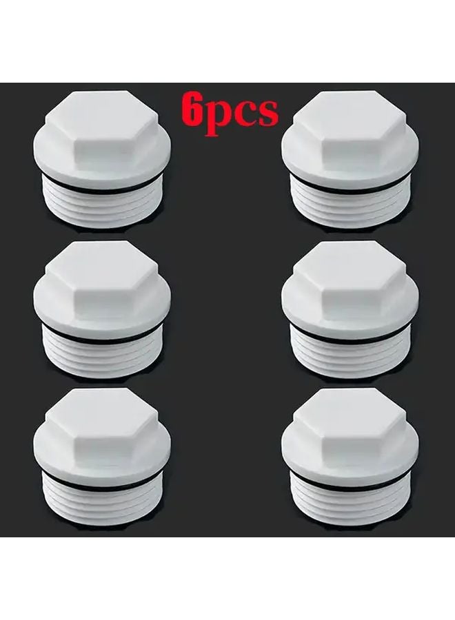 6 قطع غطاء نهاية أنبوب PPR من البلاستيك المقوى بسدادة مطاطية وفتحة خارجية سداسية 20 مم DN15 - Image 4