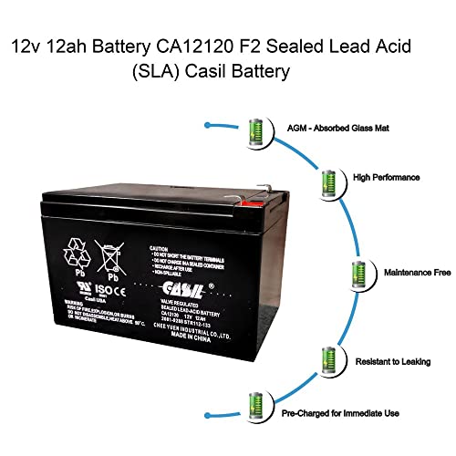 CASIL 12v 12ah F2 Sealed Lead Acid AGM Rechargeable Deep Cycle Battery (1 Pack) - Image 3