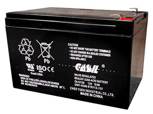 CASIL 12v 12ah F2 Sealed Lead Acid AGM Rechargeable Deep Cycle Battery (1 Pack) - Image 1
