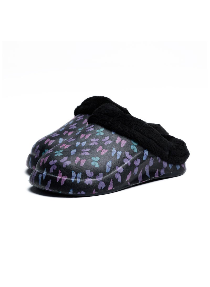 Onda - Onda Mega Butterfly Fur-lined slipper for Women - Black - Image 1