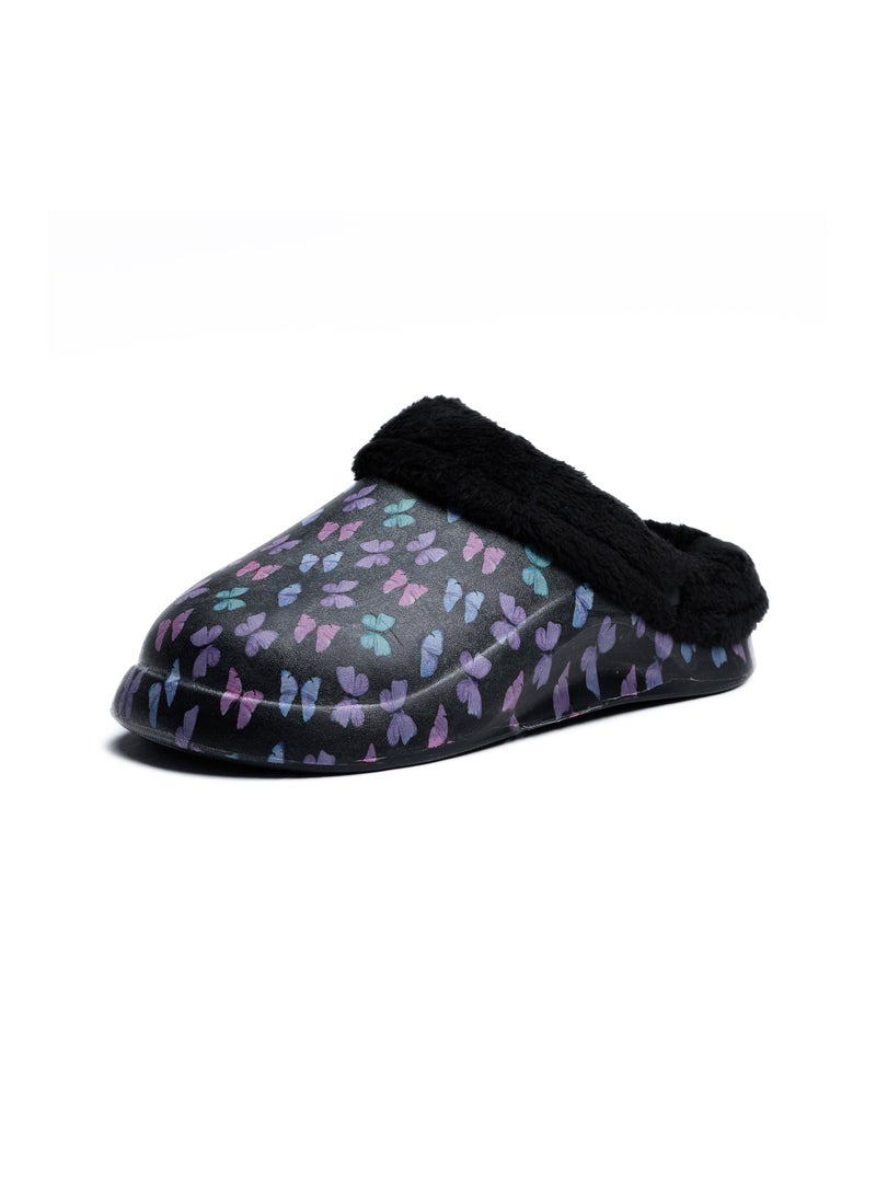 Onda - Onda Mega Butterfly Fur-lined slipper for Women - Black - Image 1