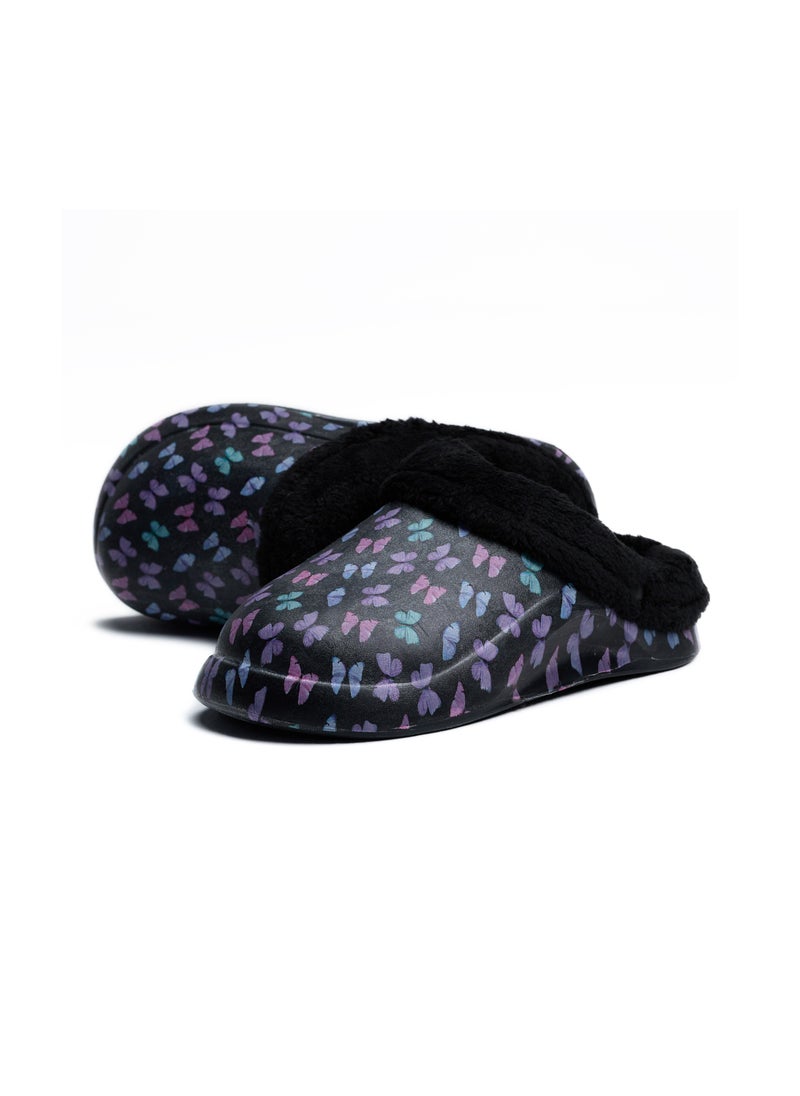 Onda - Onda Mega Butterfly Fur-lined slipper for Women - Black - Image 1