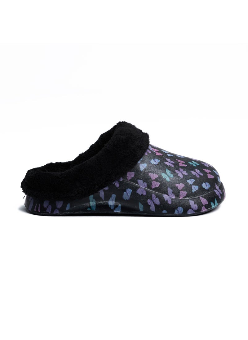 Onda - Onda Mega Butterfly Fur-lined slipper for Women - Black - Image 1