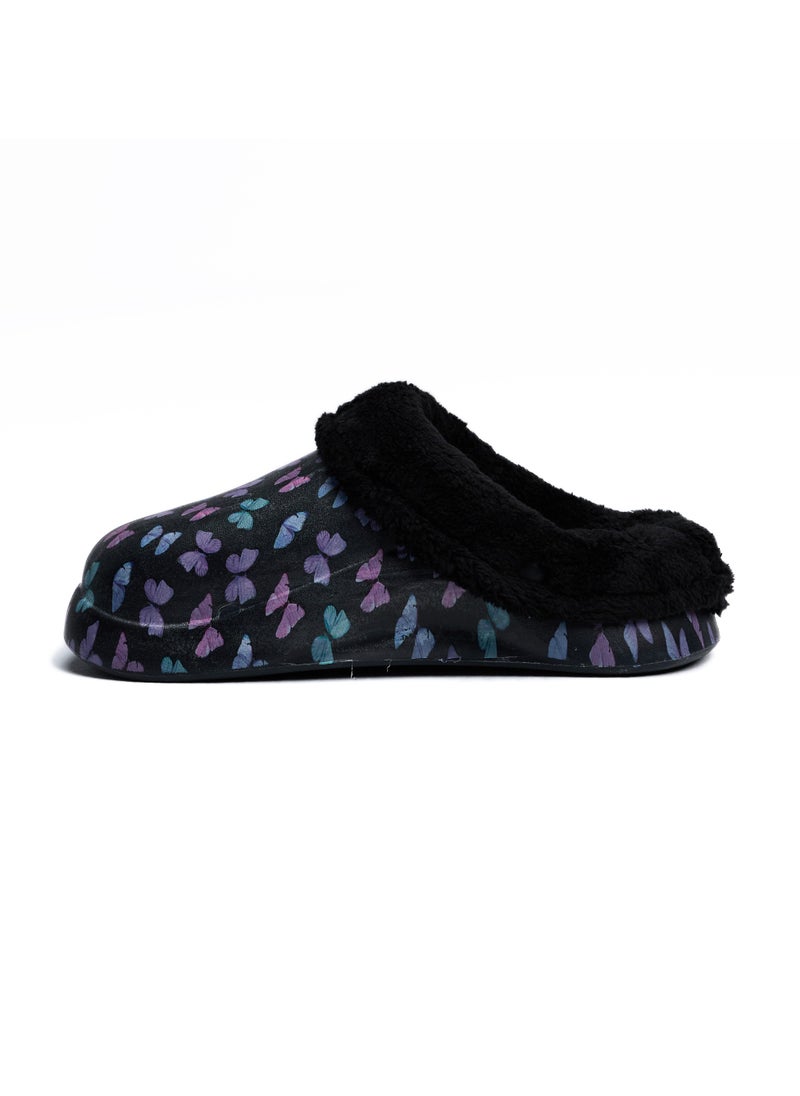 Onda - Onda Mega Butterfly Fur-lined slipper for Women - Black - Image 1