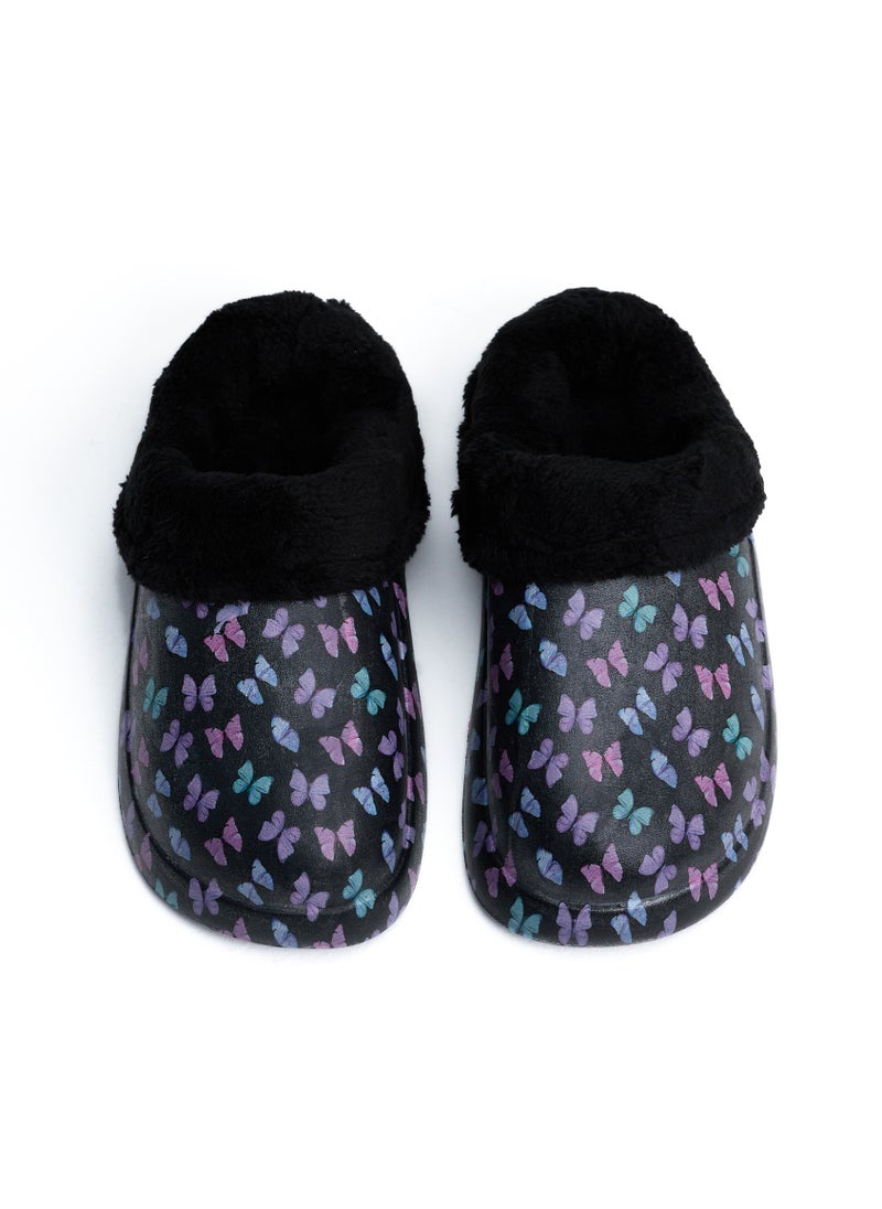 Onda - Onda Mega Butterfly Fur-lined slipper for Women - Black - Image 1