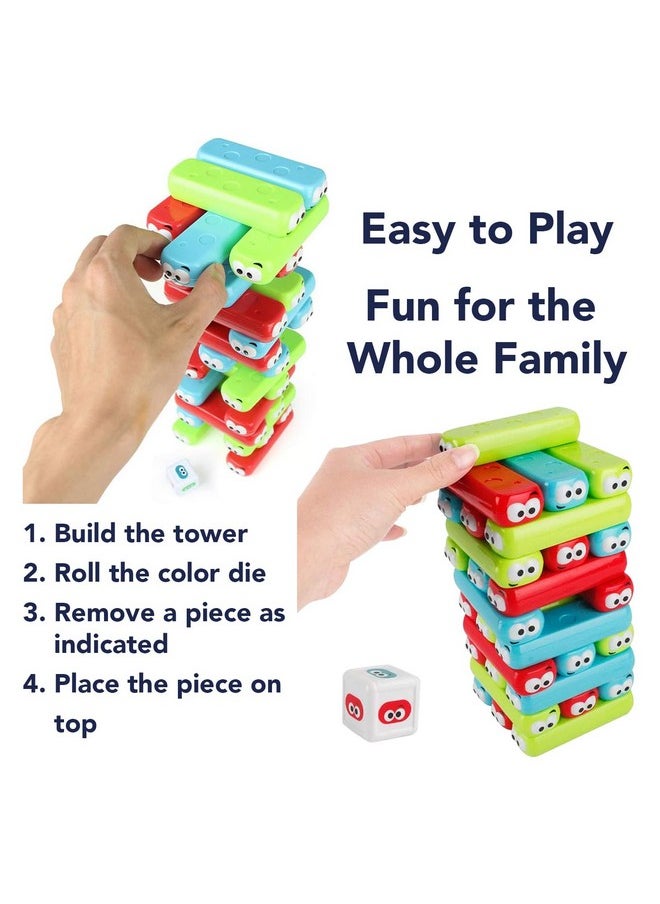Bits and Pieces Bits and Pieces Happy Stackers Game, Colorful Tower Stack Game - Easy to Play Stacking Toy for Kids and Family, Pre-School Daycare Center Toys for Ages 3 and Up, 2-4 Players  - Image 3