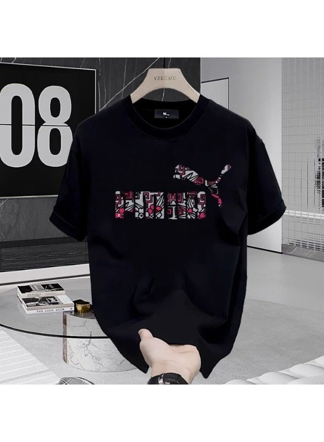 PUMA Abstract Cat Logo Tee, Black-L - Image 1