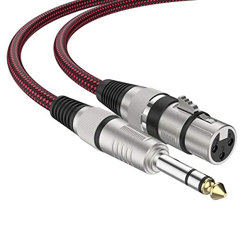 BIFALE XLR Female to 1/4" TRS Cable 6ft 2Pack, Nylon Braided Microphone Cable Balanced 6.35mm (1/4 Inch) TRS to XLR Cable Heavy Duty Mic Cable - Image 1
