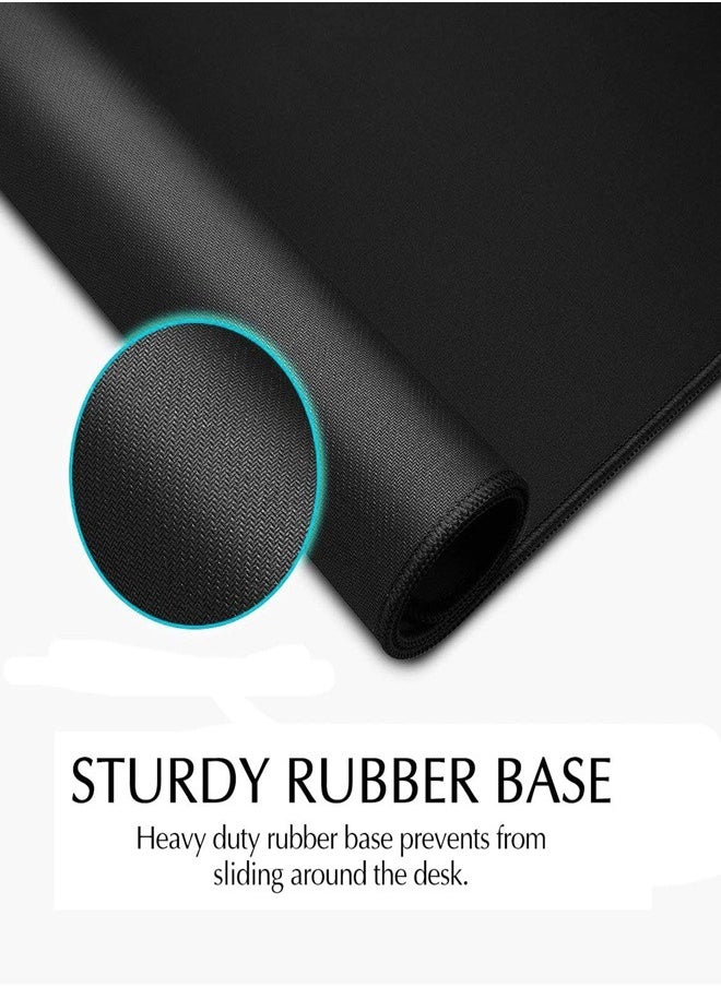 Gaming Mouse Pad Large XL (700 X 300 X 4 MM) Thick Extended Mouse Mat Non-Slip Spill-Resistant Desk Pad with Special-Textured Surface, Anti-Fray Stitched Edges for Keyboard, PC - Black