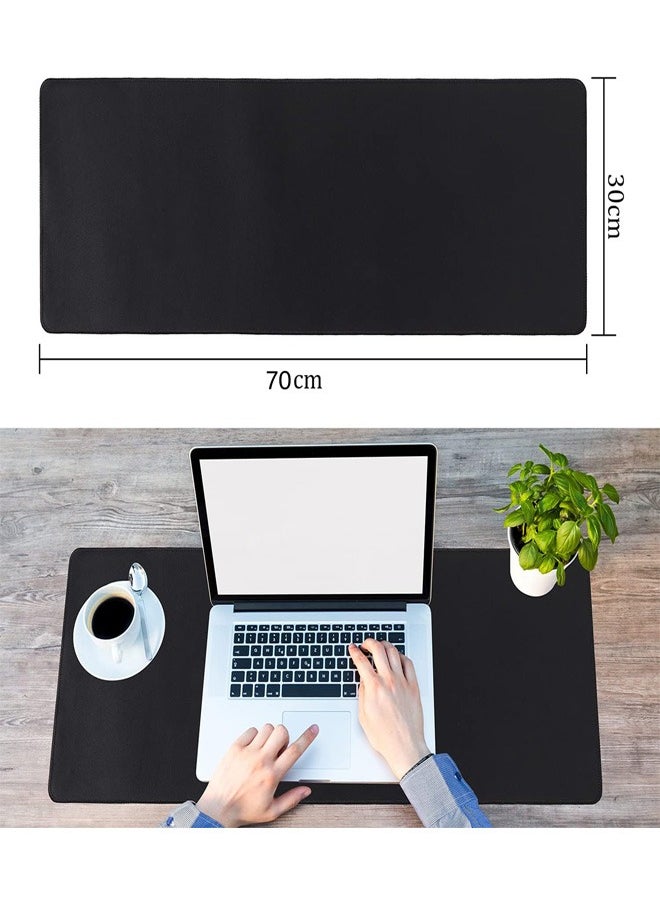 Gaming Mouse Pad Large XL (700 X 300 X 4 MM) Thick Extended Mouse Mat Non-Slip Spill-Resistant Desk Pad with Special-Textured Surface, Anti-Fray Stitched Edges for Keyboard, PC - Black