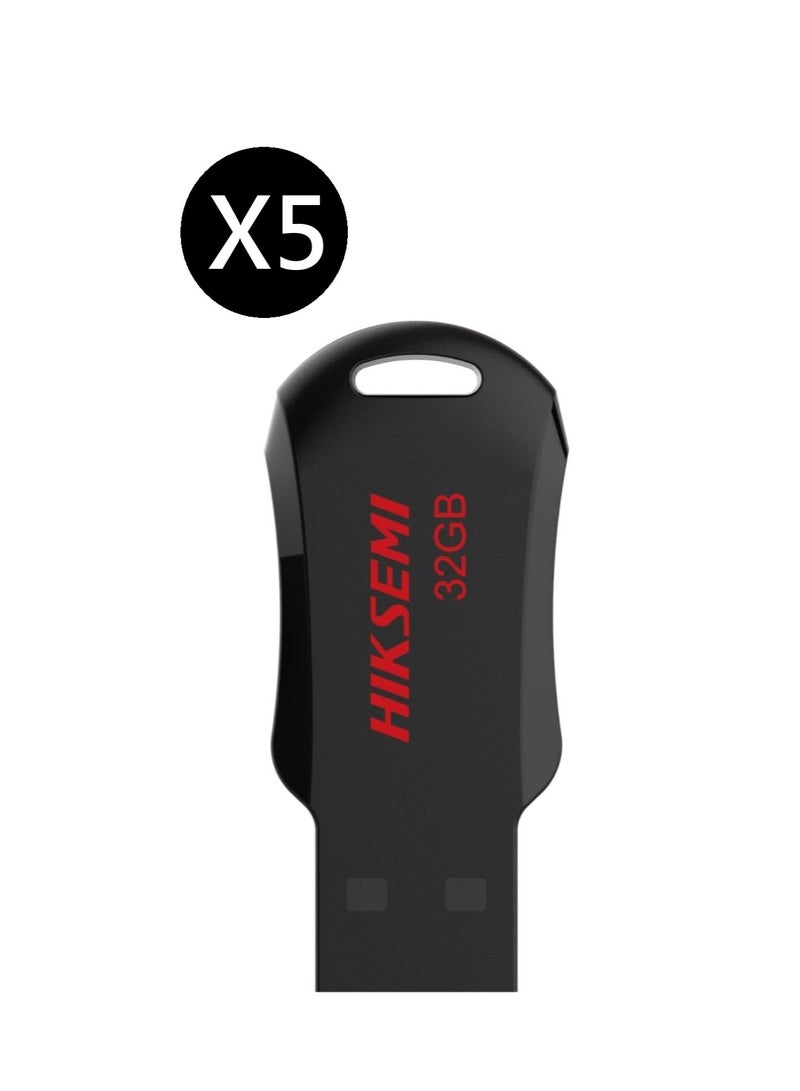 HIKSEMI Bundle Of 5 32GB USB 2.0 Flash Drive, Black | HS-USB-M200R 32G RNB